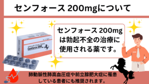 センフォース 200mgは勃起不全の治療に使用される薬です。
